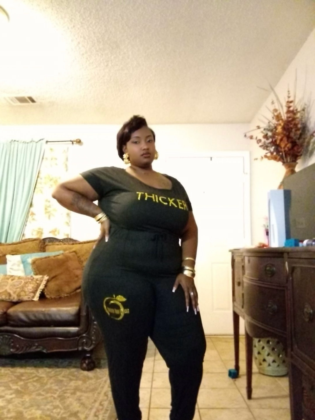 Black and Gold THICKER JUMPSUIT