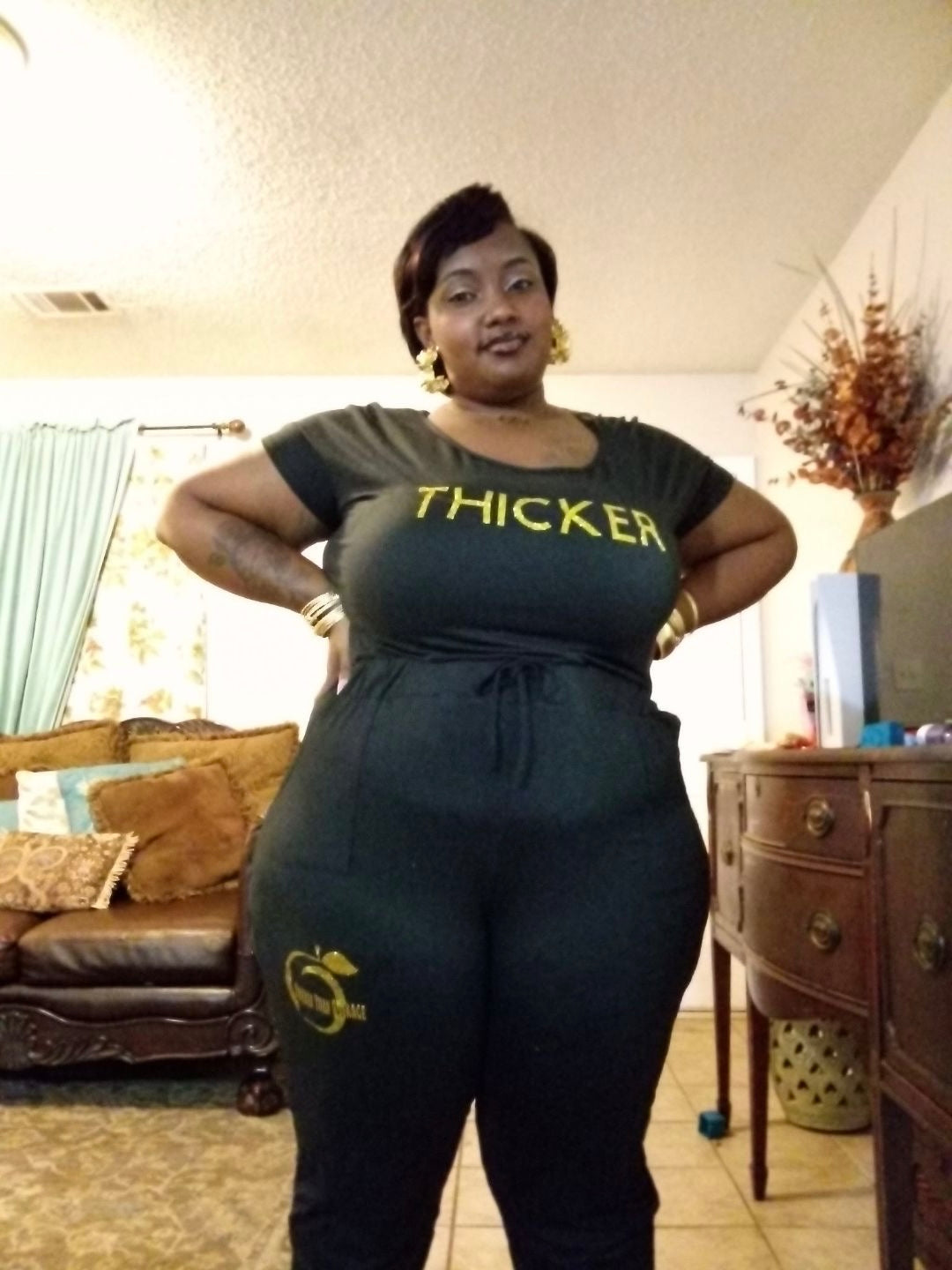 Black and Gold THICKER JUMPSUIT