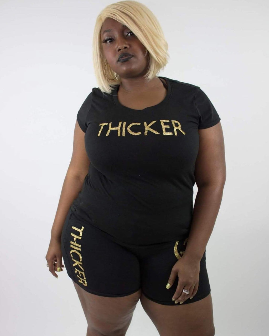 Black and Gold THICKER Short set