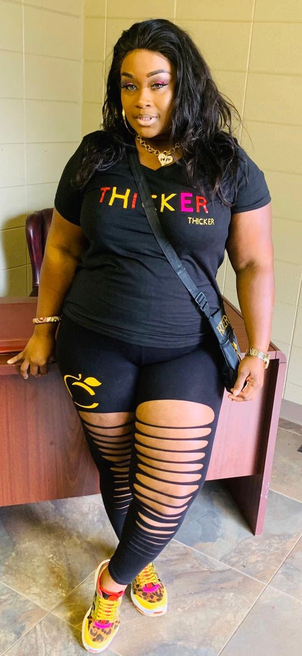 Black and Multi Color THICKER Fit