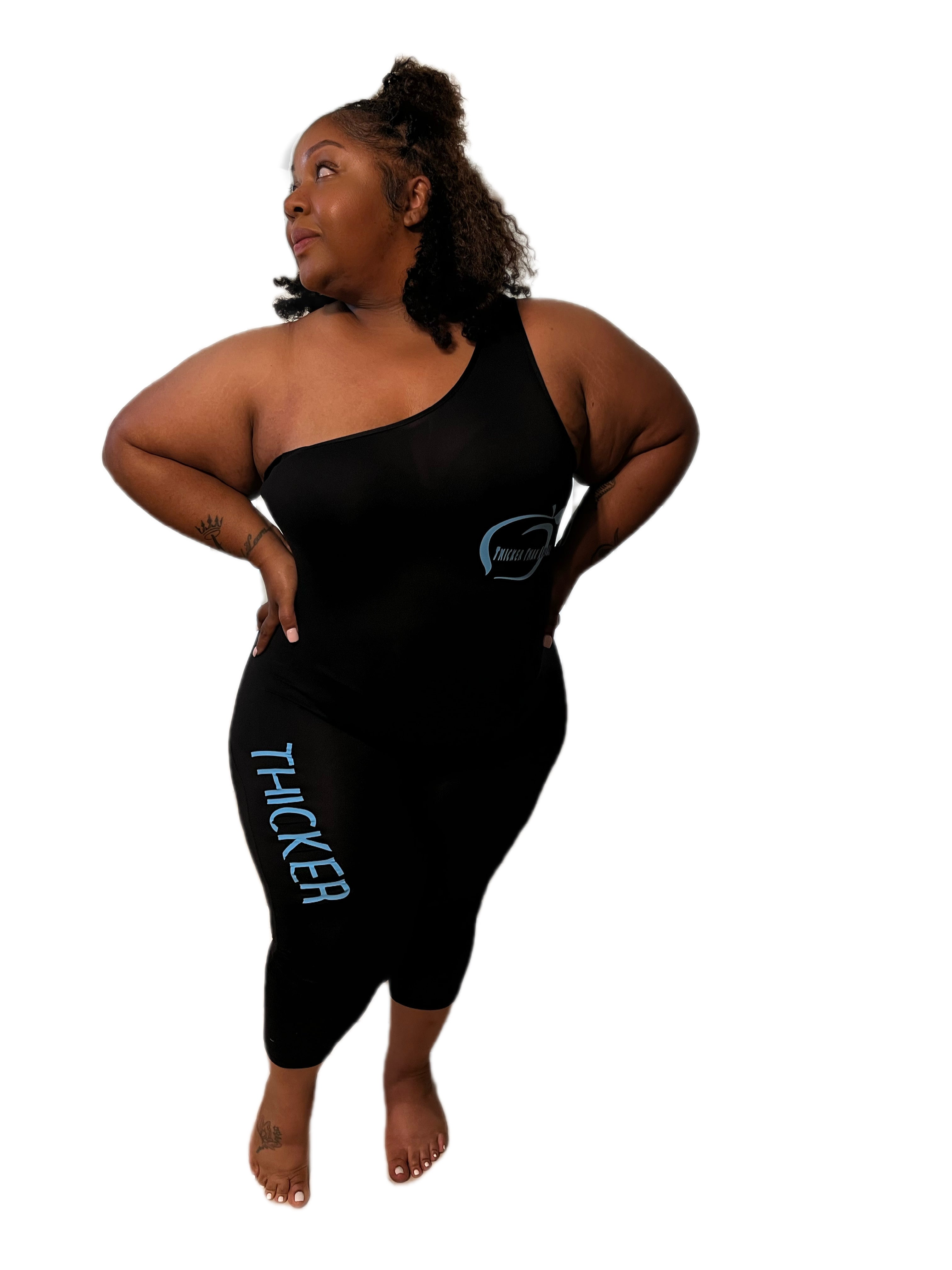 Black and Blue Cold Shoulder Jumpsuit