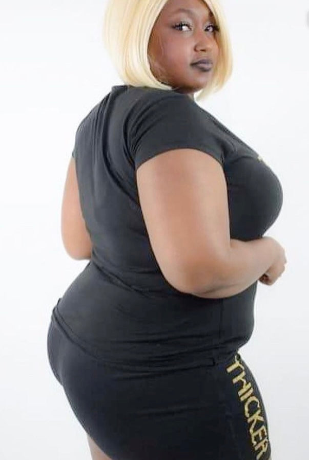 Black and Gold THICKER Short set