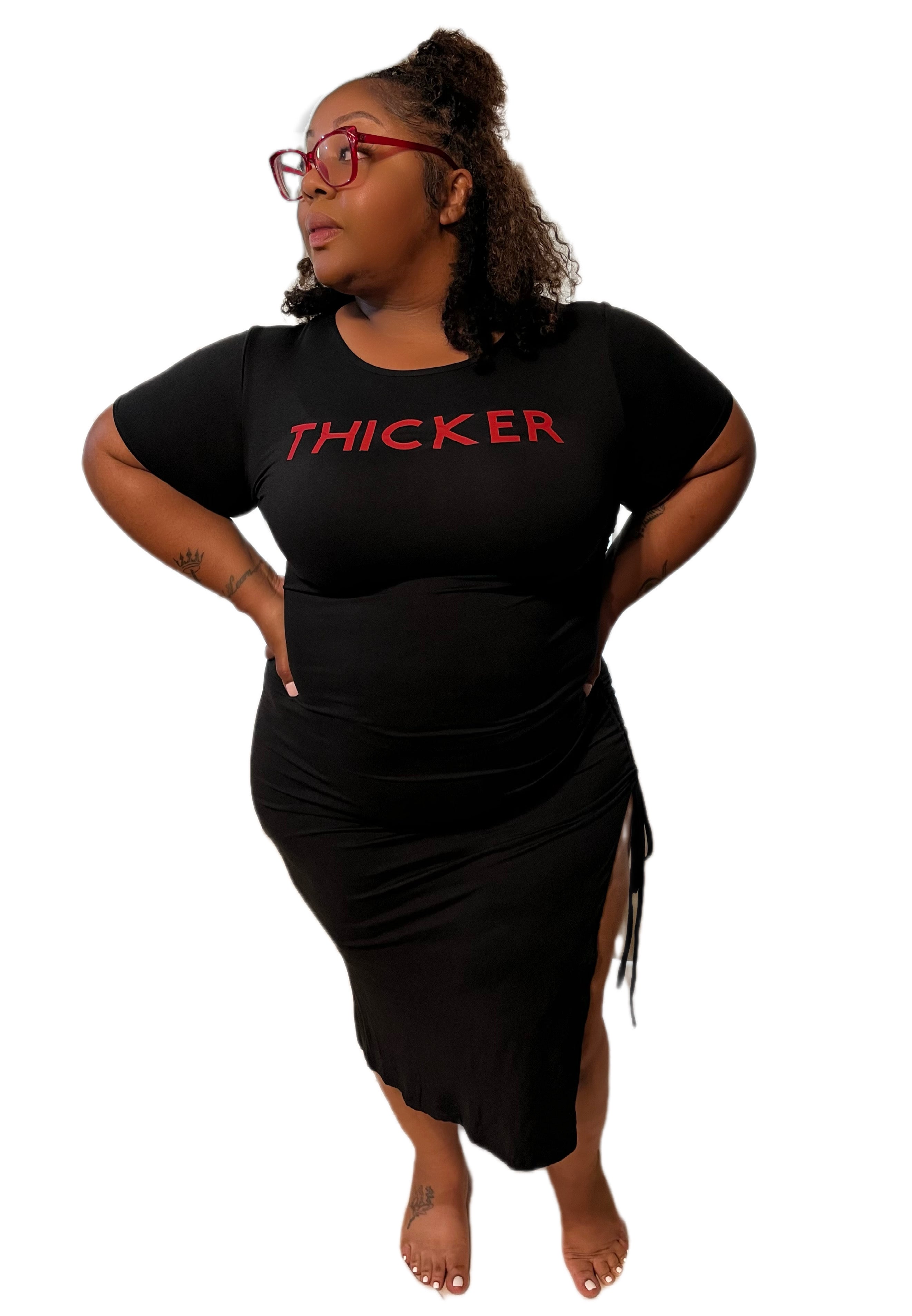 Black and Red THICKER Dress