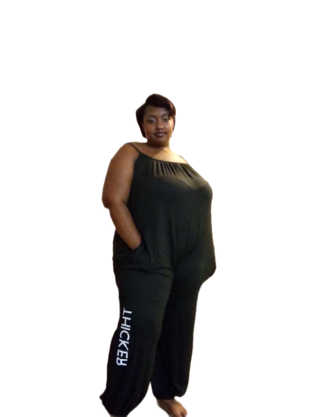 Black THICKER Sleeveless Jumpsuit With Pockets