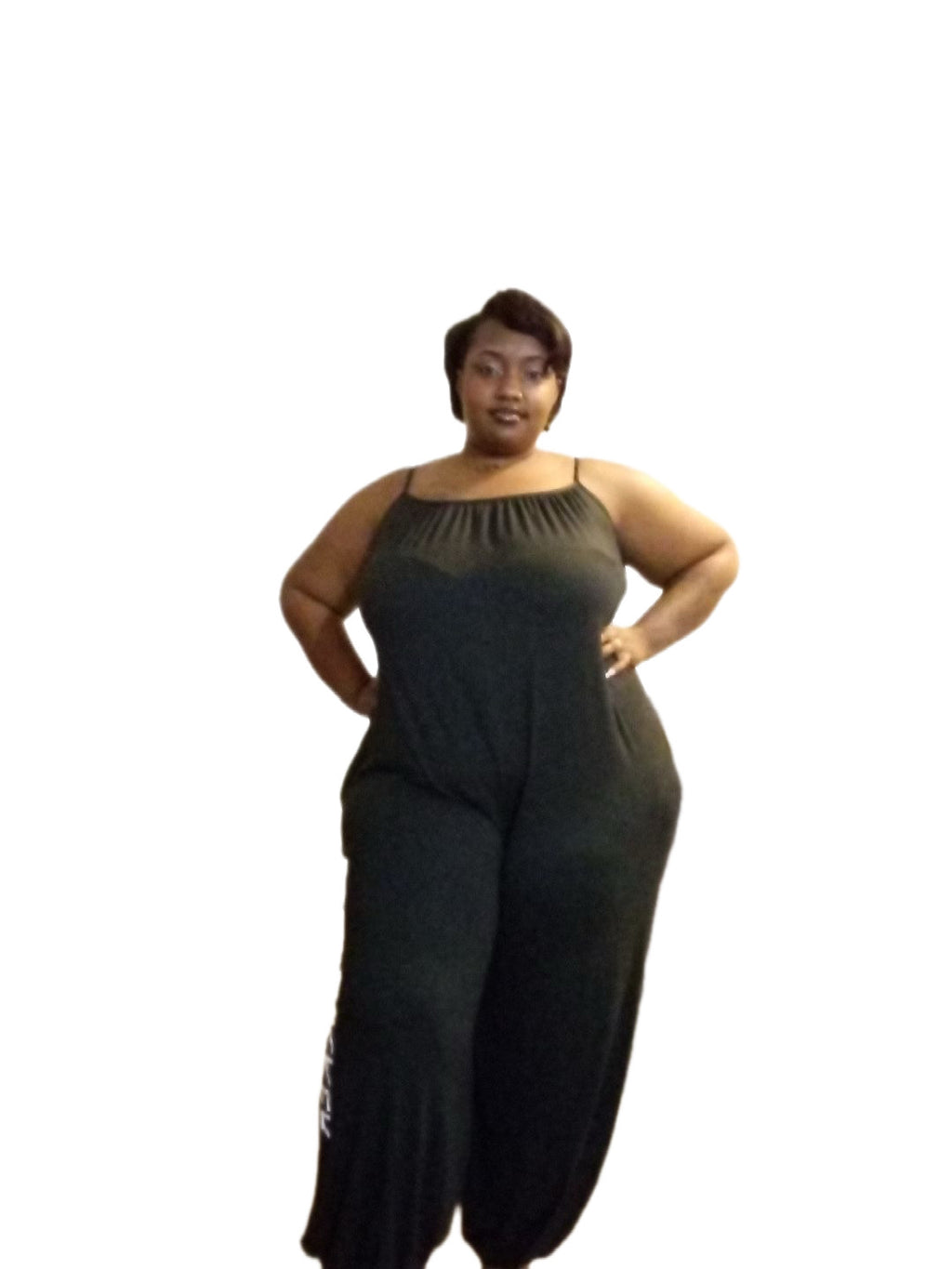 Black THICKER Sleeveless Jumpsuit With Pockets