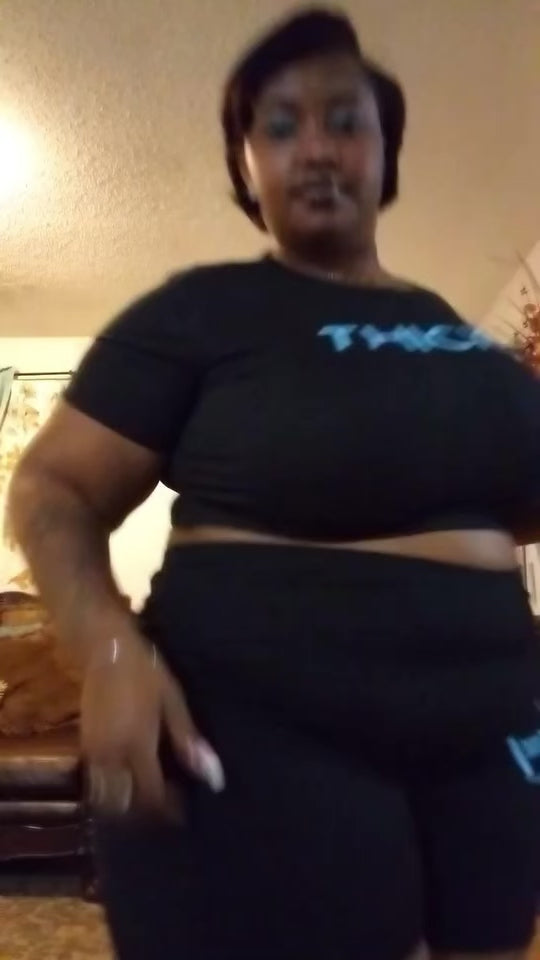 Black and Blue Crop top Short set
